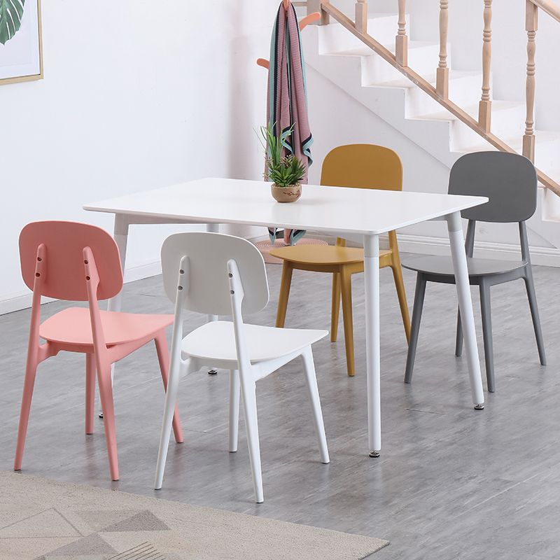 Industrial Style Dining Table 4 Legs Dining Table with Solid Wood Base for Home Use
