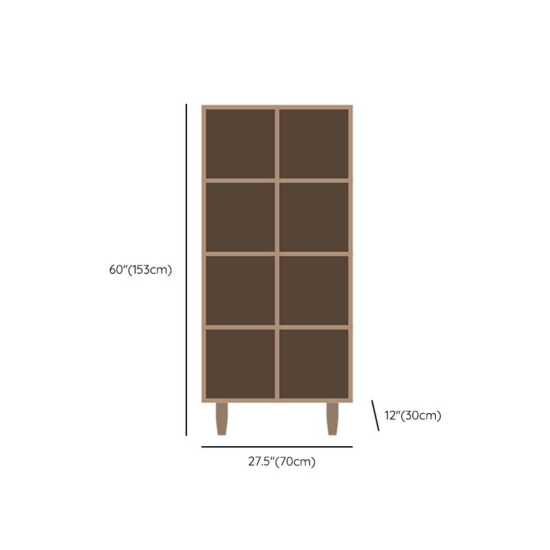 Contemporary Wooden Bookcase Standard Natural Bookshelf with Shelves