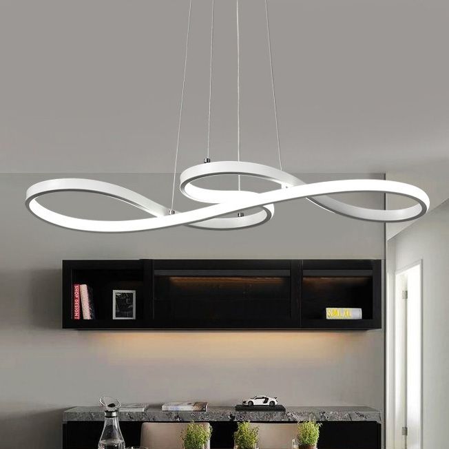 Moderno lampadario a spirale LED LED ACRILICA Sospensione Luce per il soggiorno per foyer Camera da letto