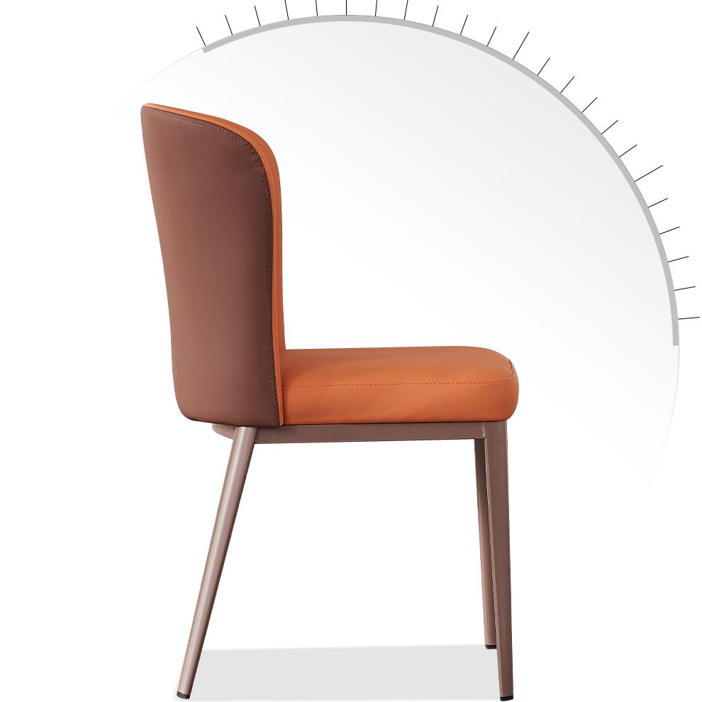 Dining Room Metal Legs Chair Faux Leather Parsons Dining Chair