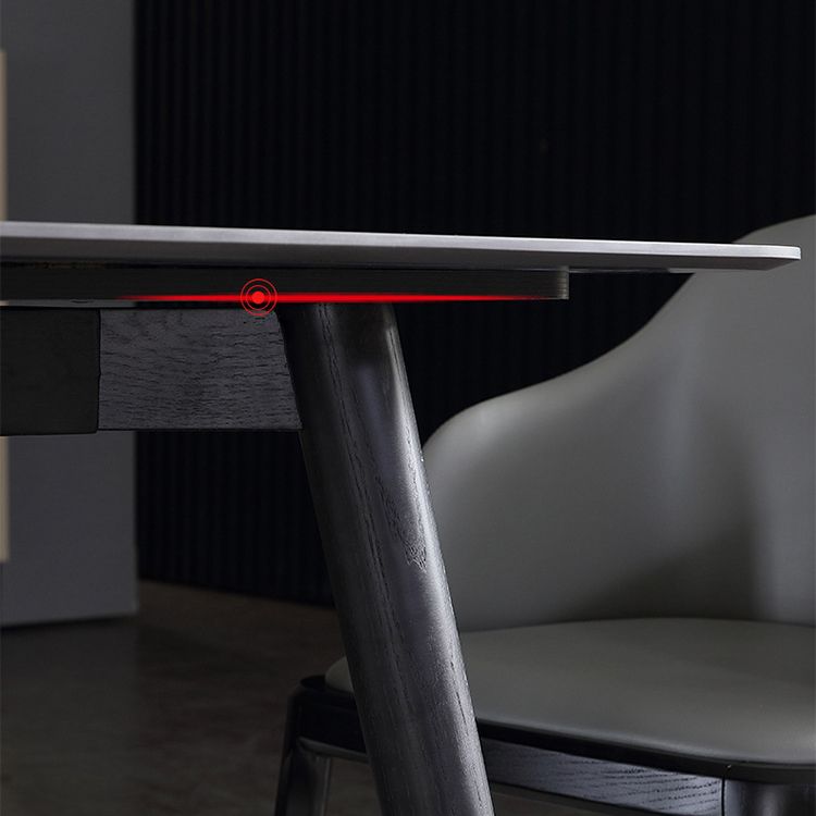 Designer Style Rectangle Dining Set 1/2/5/7 Pieces Sintered Stone Top Wooden Table Set