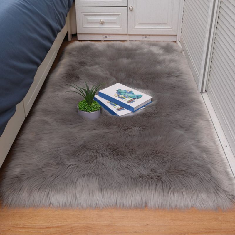 Multicolored Bedroom Rug Calming Solid Color Indoor Rug Fuzzy Non-Slip Backing Pet Friendly Area Carpet