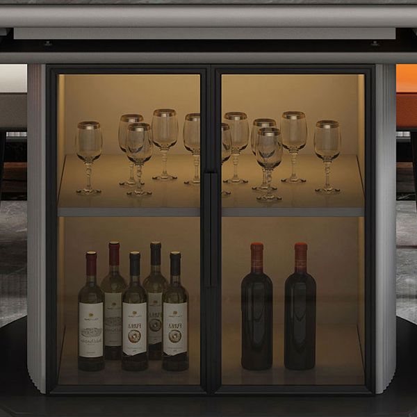 Modern Stone Top Dining Table Extendable for Small Spaces with Storage