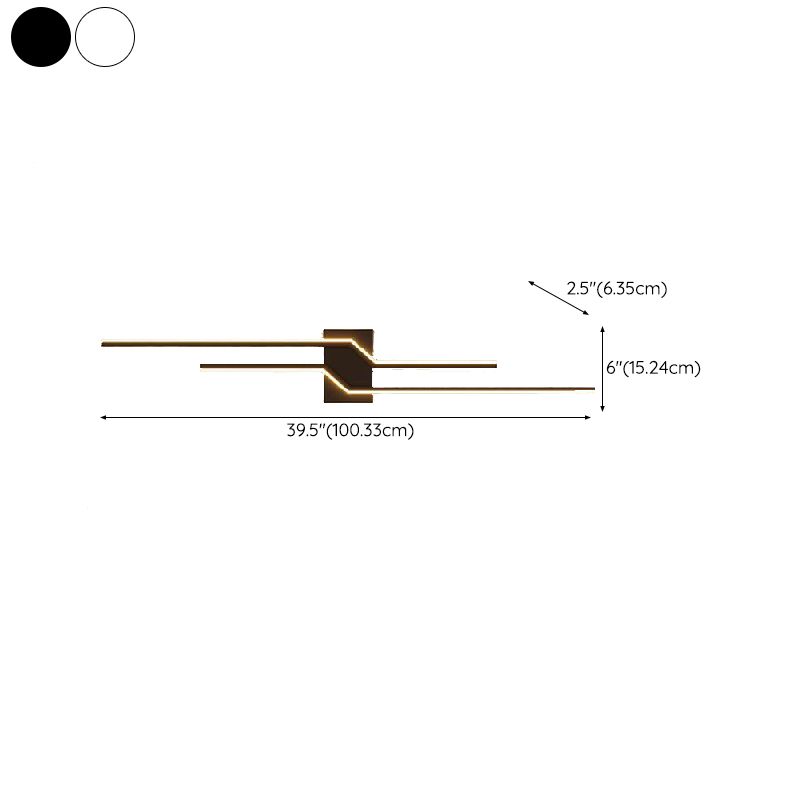 2-Light Modern Wall Mounted Sconce White/Black LED Wall Light for Foyer
