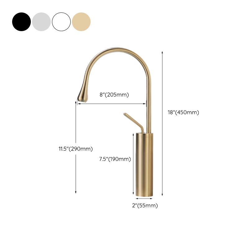Luxury Circular Bathroom Sink Faucet with 1-Handle Brass Lavatory Faucet