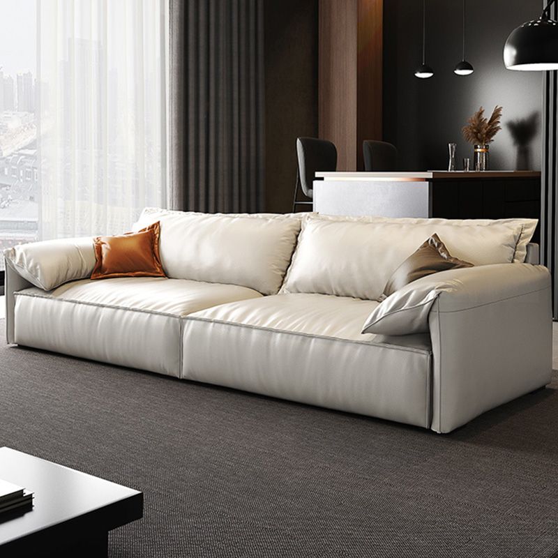Sofa blanc de style moderne avec tricot à coussin rembourré un rembourrage de siège