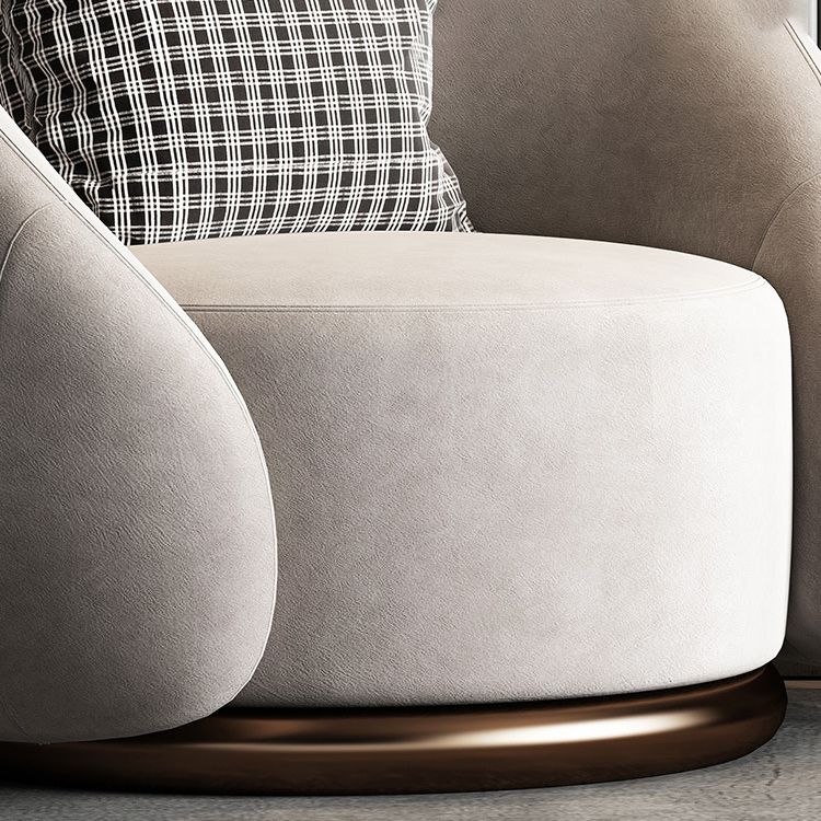 Contemporary Solid Color Arm Chair Living Room Swivel Barrel Chair