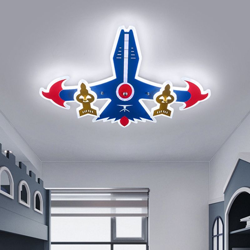Lampada da incasso a LED in acrilico per aereo da cartone animato vicino all'illuminazione a soffitto in blu per la camera da letto del ragazzo