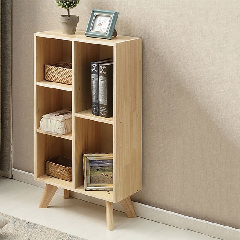 Modern Wooden Bookcase Standard Closed Back Bookshelf with Shelves
