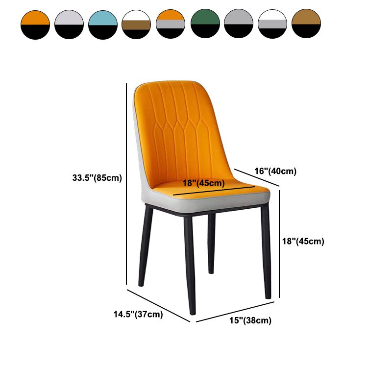 Glam Faux Leather Dining Chair Parsons Chair in Matte Finish for Office