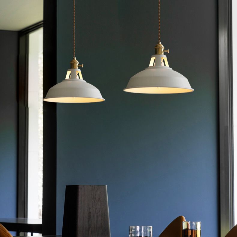 Schattierter Esszimmer hängende Anhänger Lampe Metall Einfachheitsstil Federung Licht