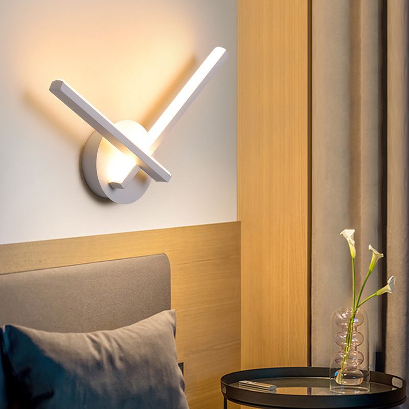 Modern Simple Metal Wall Light Geometry LED Wall Lamp with Acrylic Shade for Bedroom