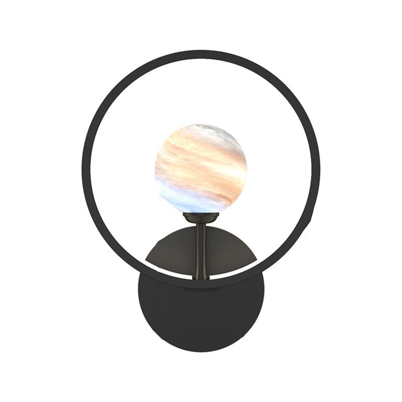 Ball Shade Metal Wall Sconce Modern Style Single Light Wall Mounted Light