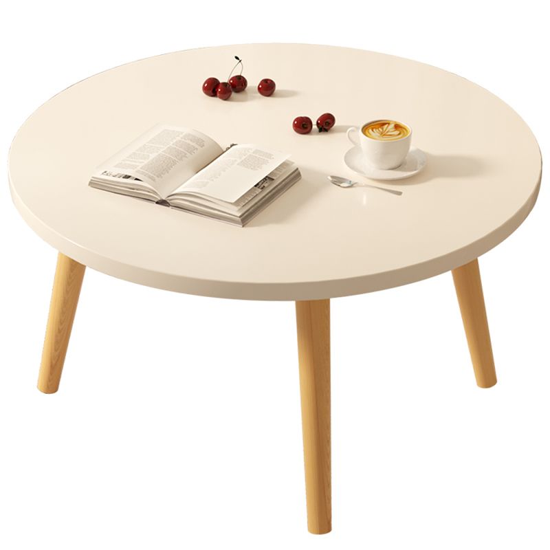 Modern Style Pine Material Wooden Craft Top Round Coffee Table