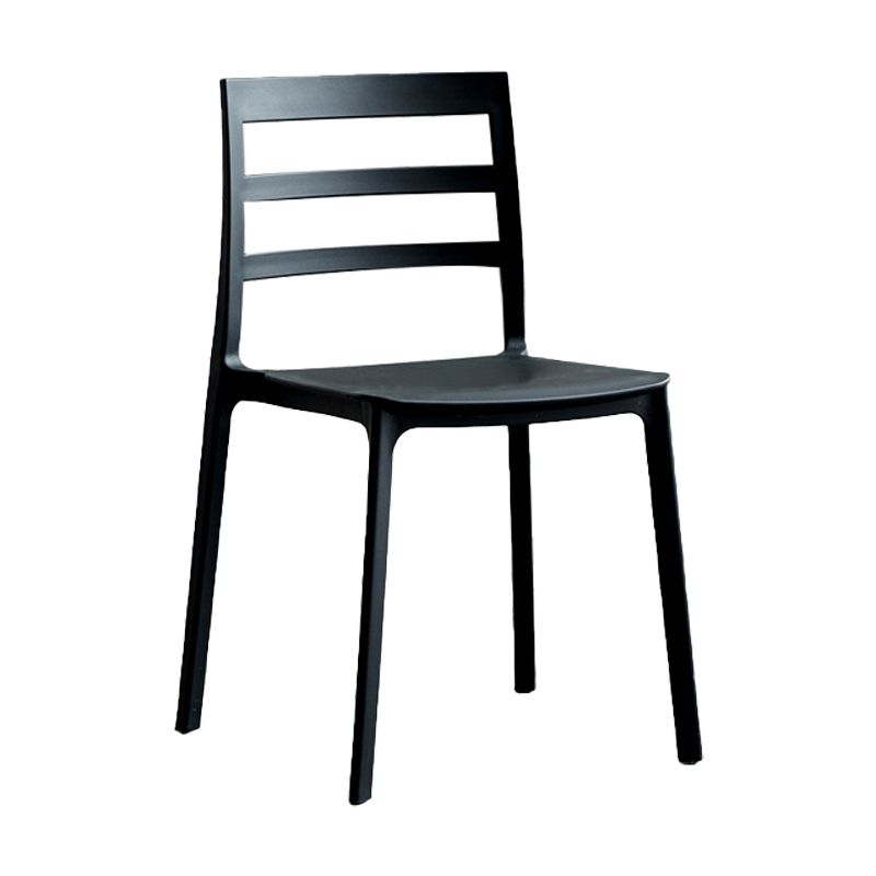Esszimmerstühle im minimalistischen Stil mit Leiterlehne, armlose Esszimmerstühle aus Kunststoff für zu Hause