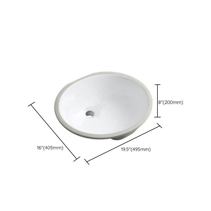Contemporary Round Wash Stand Ceramic Undermount Bathroom Sink