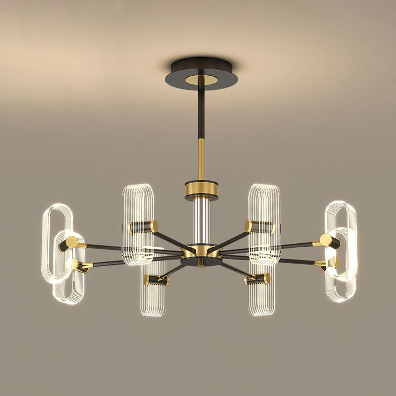 Black Metal Ceiling Hung Fixtures Minimalism LED Sputnik Pendant Lighting