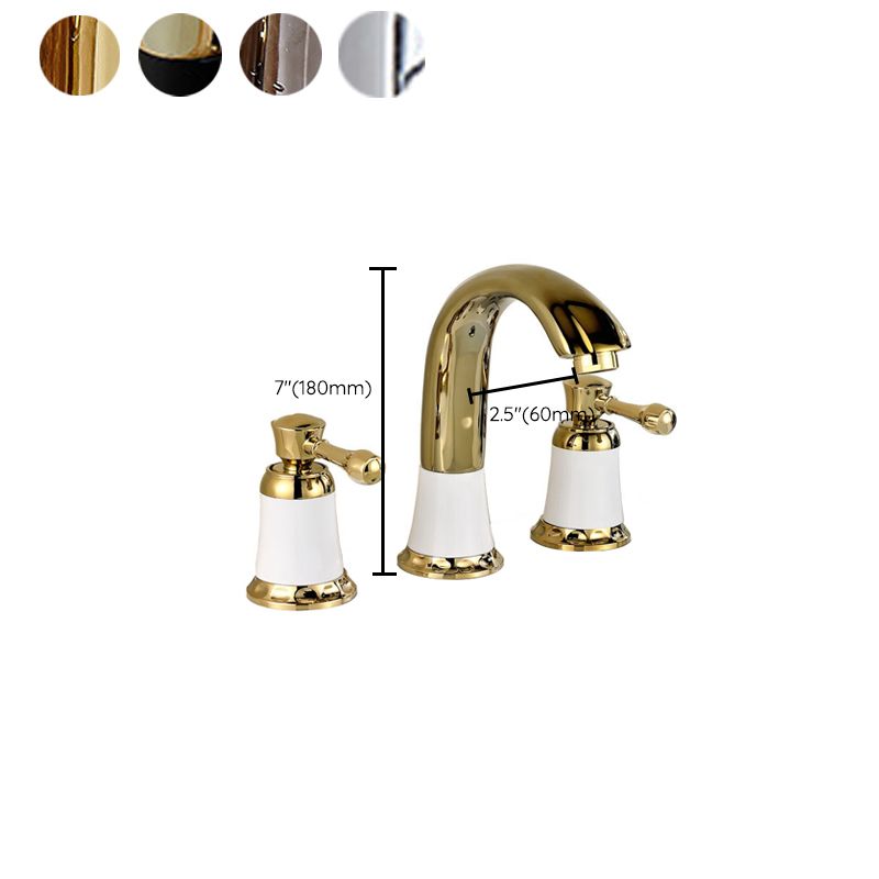 Glam Style Faucet Widespread Sink Faucet with 2 Lever Handles