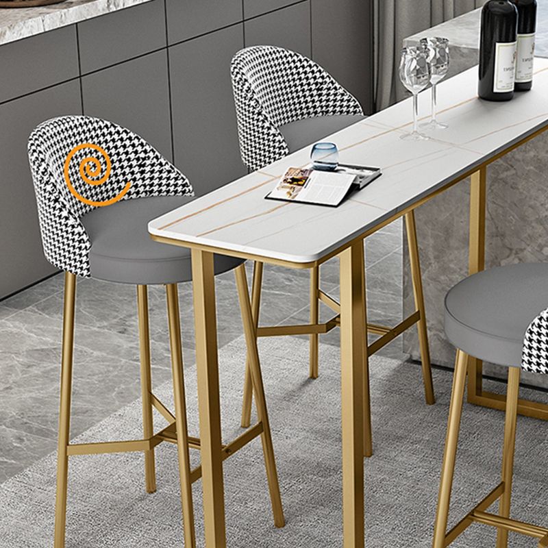 Modern Style Bar Table Set 1/2/5 Pcs Rectangular Stone Pub Set for Indoor