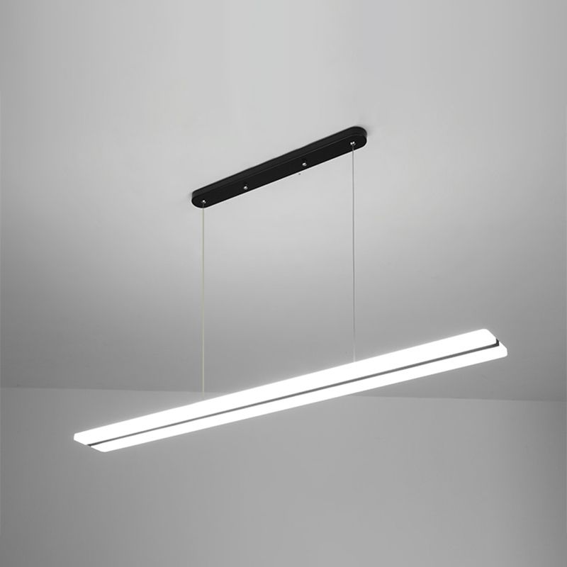 Zeitgenössische Insel Licht Rechteck Metall 1 helle Insellichter in Weiß