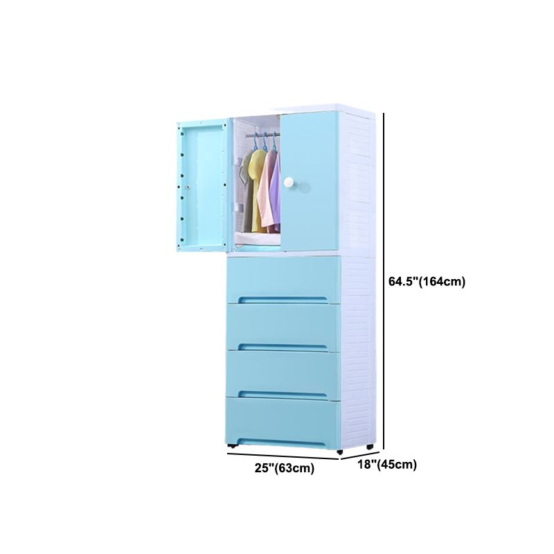 Modern Style Wardrobe Plastic Bedroom Wardrobe Closet with Legs