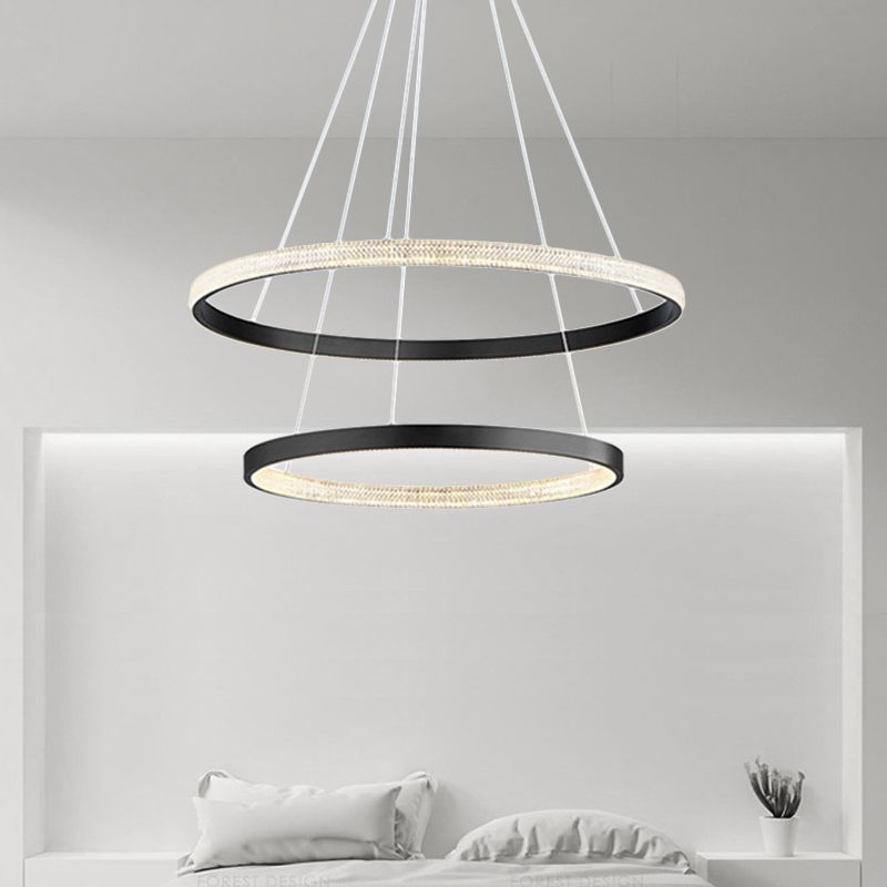 Candelier de anillo contemporáneo Luz acrílica acrílica accesorios para restaurante para restaurante