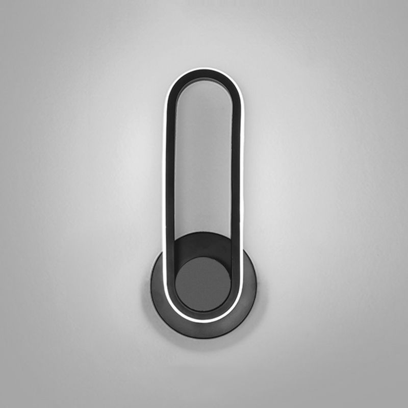 1-Light Ellipse Wall Mount Light Modern Style Metal Wall Mount Lighting
