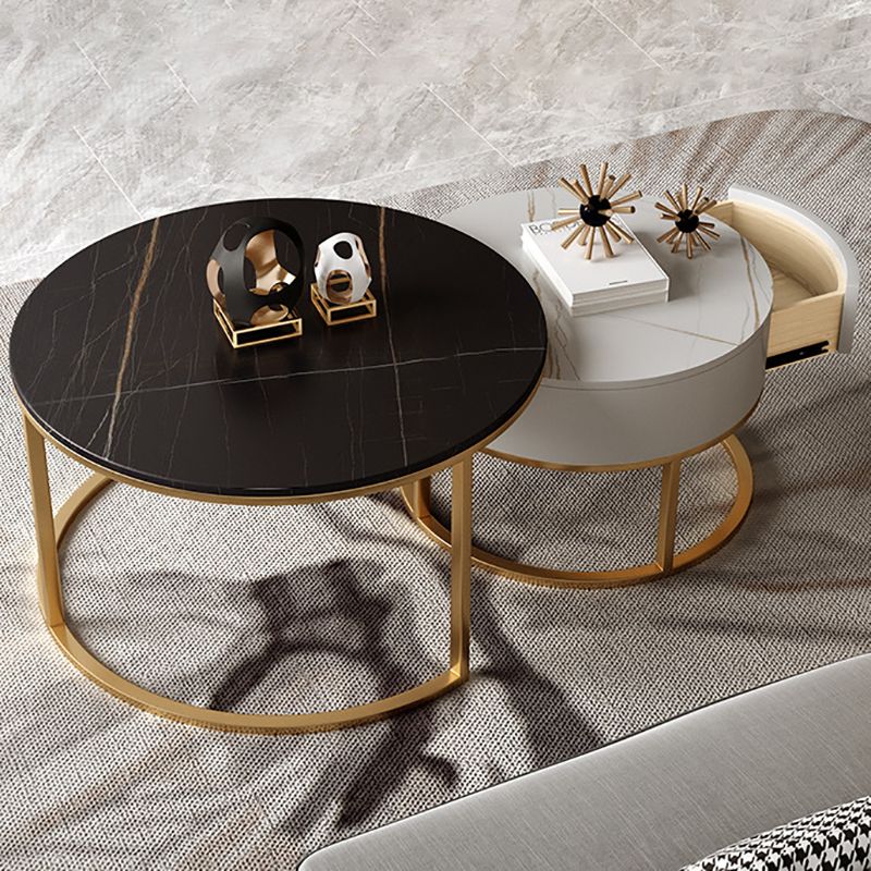 Glam Frame Side Table No Distressing Faux Marble End Table for Bedroom