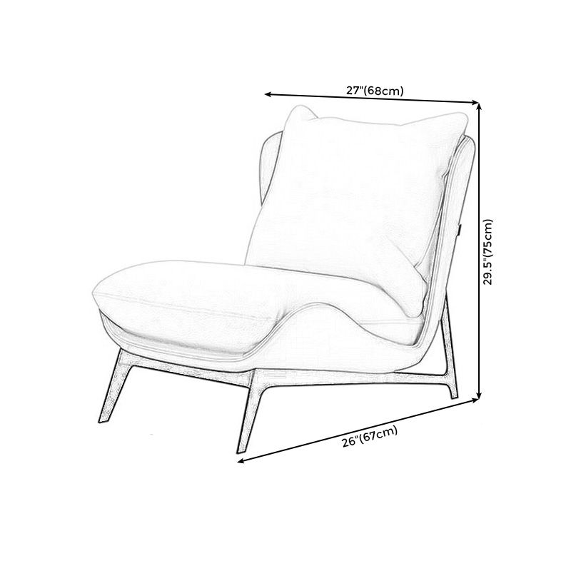 26.77"L x 26.38"W x 29.53"H Velvet Slipper Chair,Modern Armless Chair for Living Room