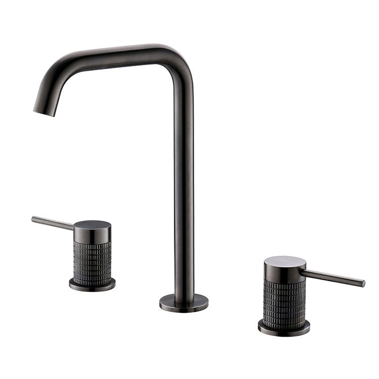 Luxury 8.97" H Vanity Sink Faucet Circular Lever Handle Basin Faucet