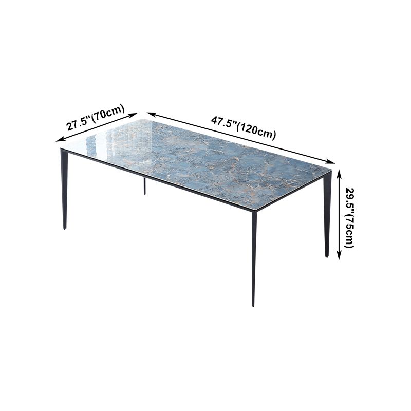 Einfacher Stil gesinterte Stein Tabelle 4 Beine Luftfahrt Aluminium Basis Rechtecktisch für Zuhause
