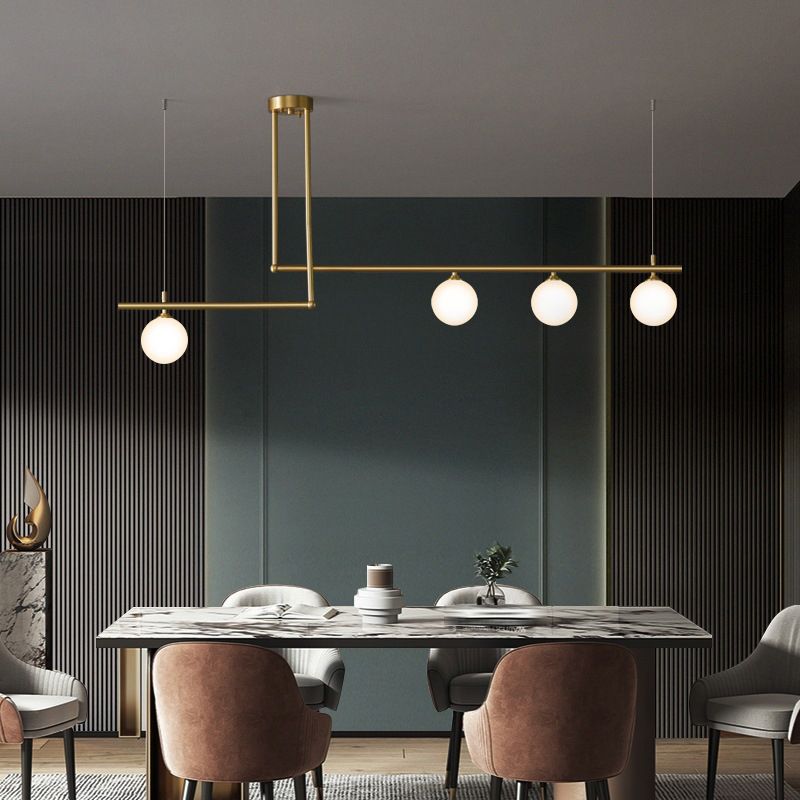 Simple Island Lighting Fixture Glass Hanging Light for Dining Room