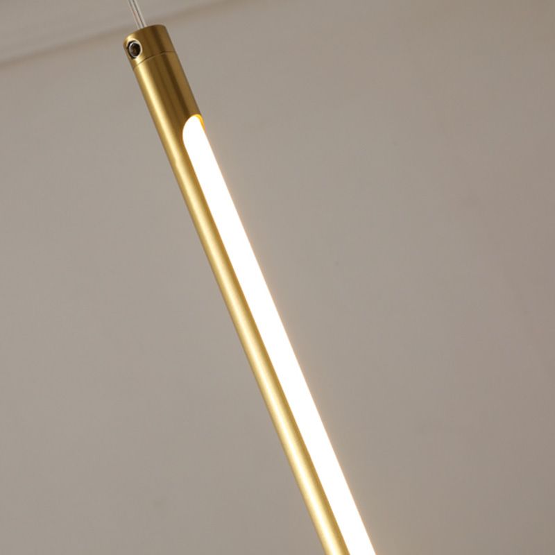 Modern Round Tube LED Pendant Light Long Line Lamps for Bedroom Dinning Room