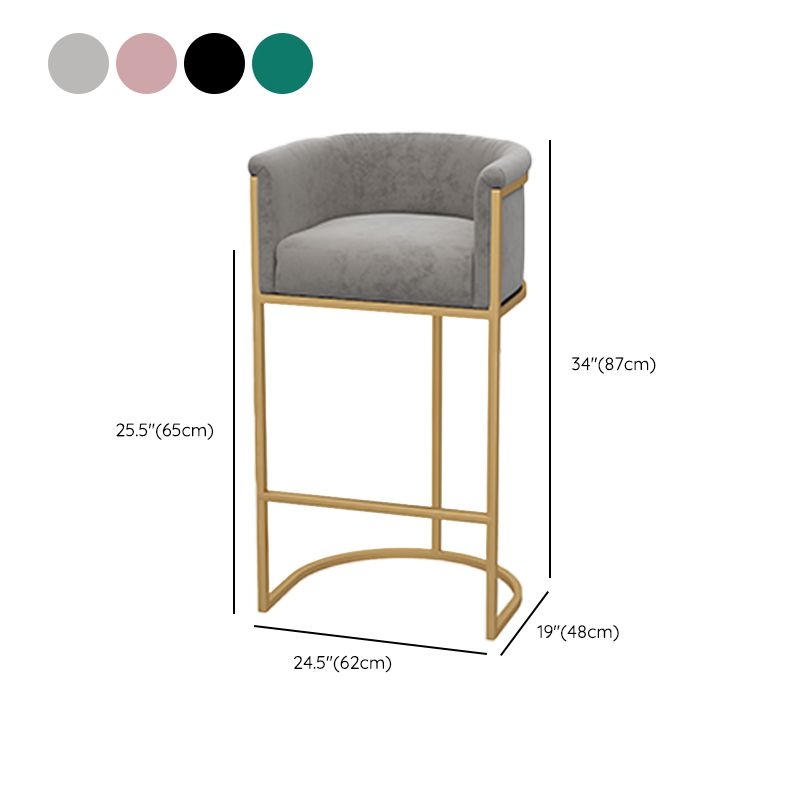 Upholstered Dining Stools Low Back Bar Stools with Metal Base