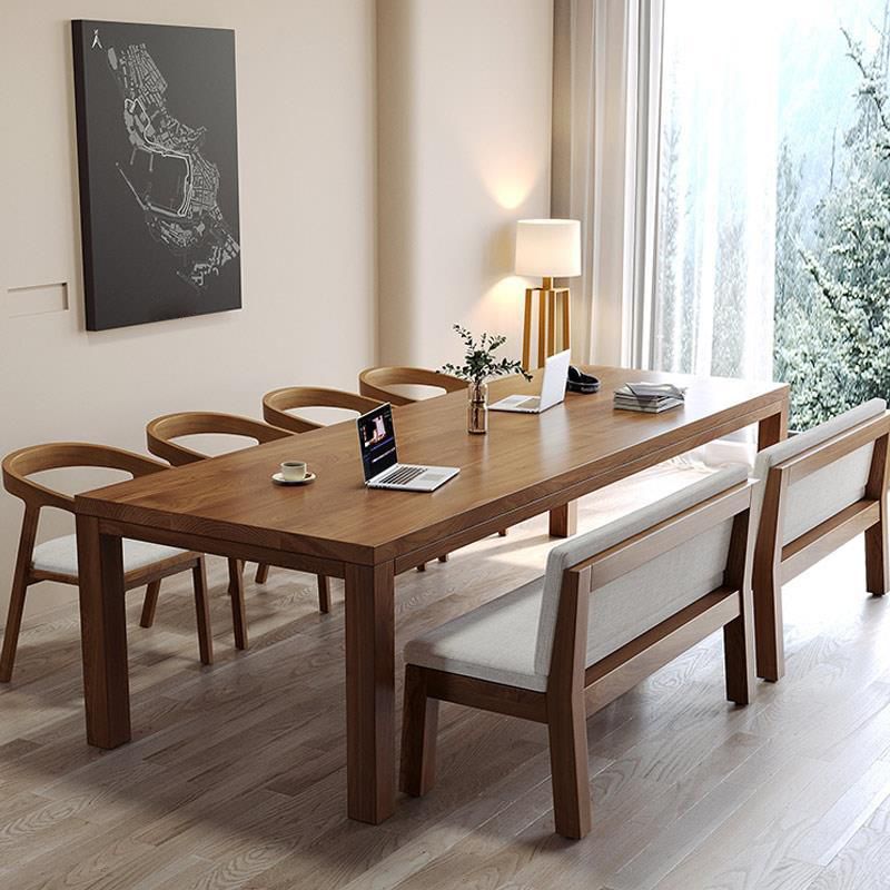 Modern Solid Wood Dining Table 4 Legs Dining Table for Dining Room