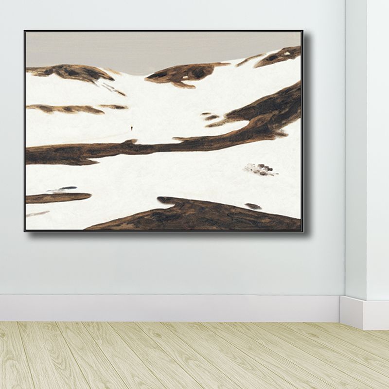 Bergen landschap wanddecoratie voor meisjesslaapkamer in pastelkleuren, meerdere maten