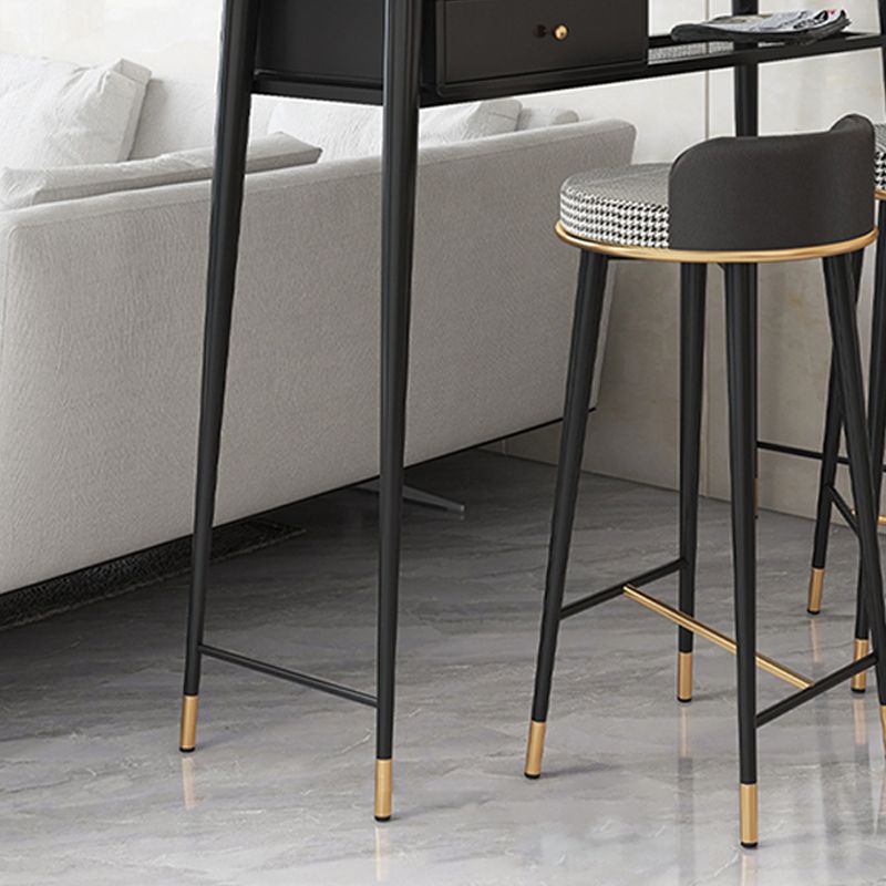 Industrial Marble Pub Table with Rectangle Table Top Legs Table - 41.3" H