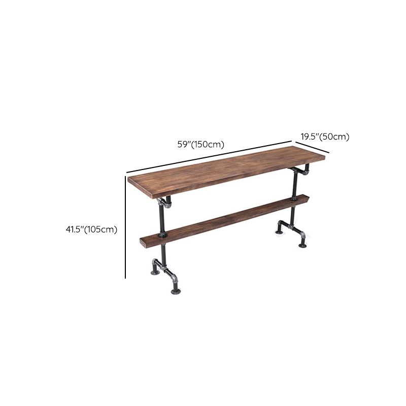 Industrial Bar-height Table Solid Wood Top Bistro Pub Table for Patio Use