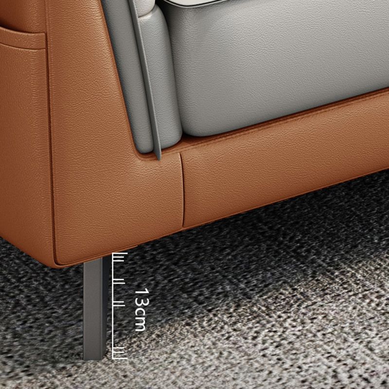 Slipcovered Stationary Stain Resistant Faux Leather Square Arm Sofa