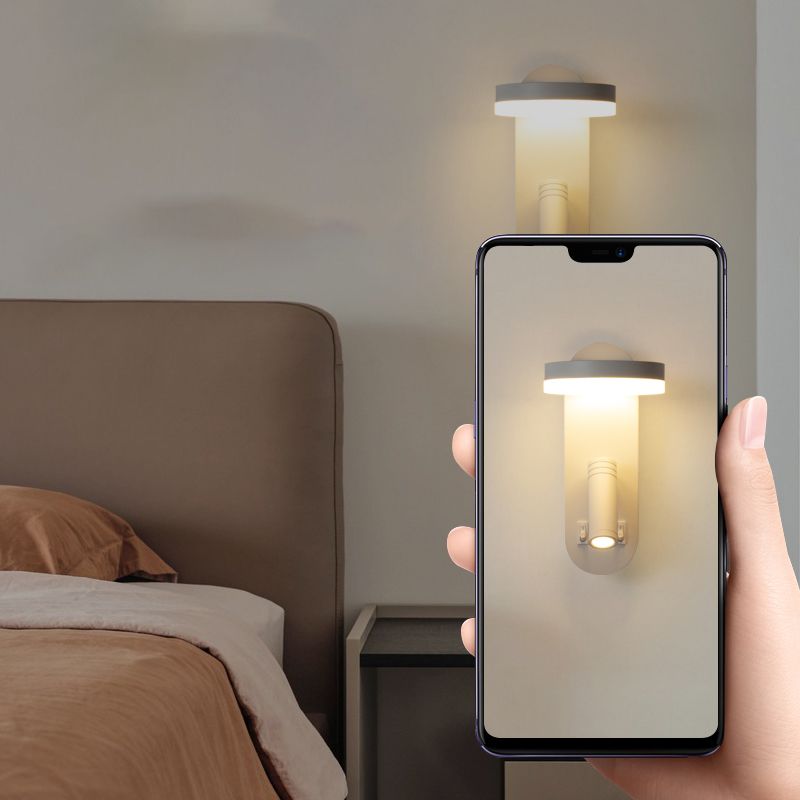 2 Lights Geometric Reading Wall Light Modern Style Metal Wall Mount Light Fixture