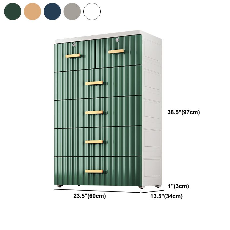 6-drawer Modern Plastic Storage Cabinet Non-Hanging Wardrobe Armoire