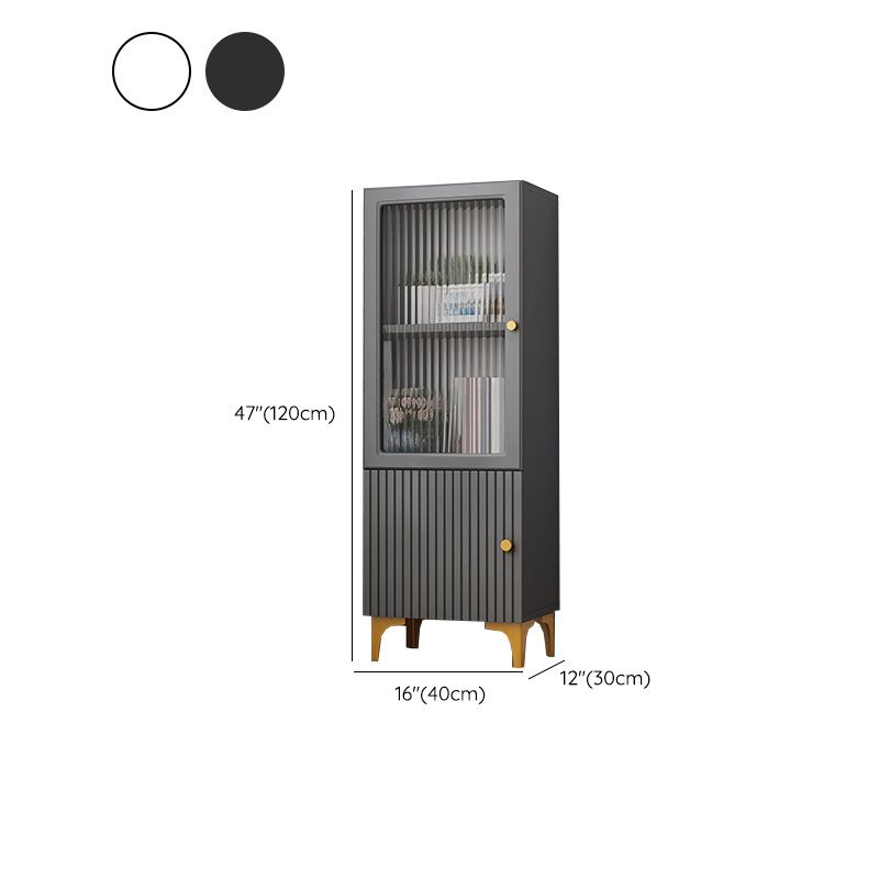 Contemporary Glass Paned Accent Cabinet 2 - Drawer Side Cabinet