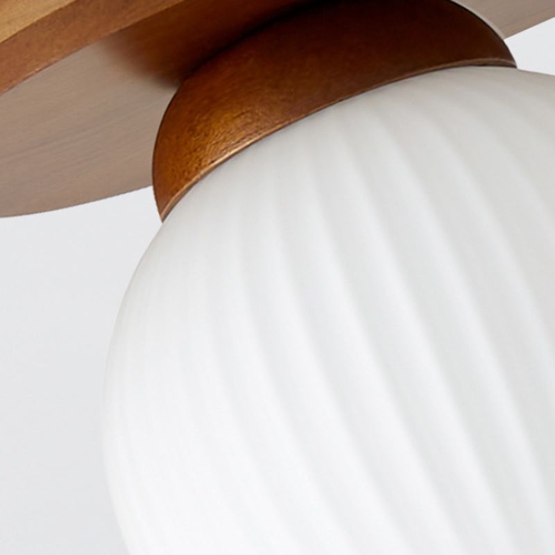 Drum Shape Glass Flush Ceiling Light Modern Multi Lights Flush Mount Light Fixture