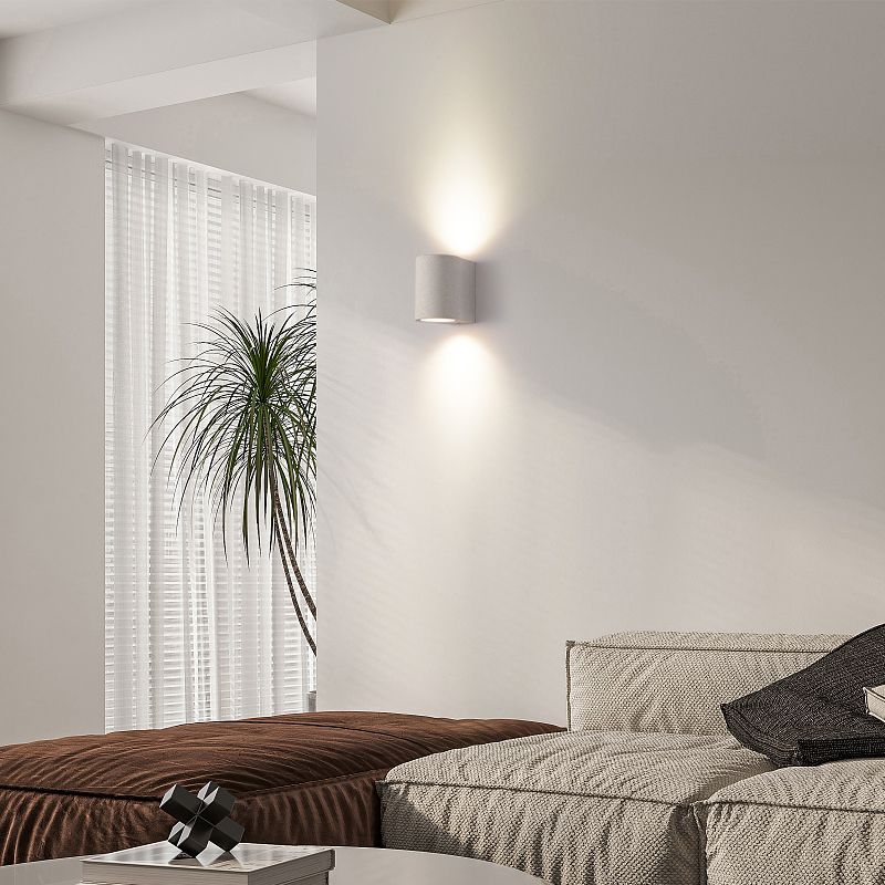 Cylindrical Cement Wall Washer Sconce Nordic Style Hallway Wall Light Fixture