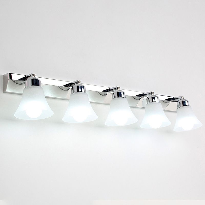 Silver Bell Mirror Lighting Modern Style Stainless Steel Wall Sconce Light Fixture