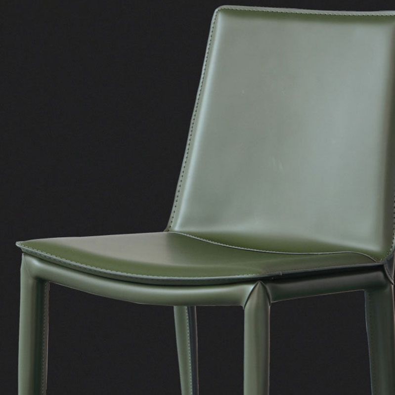 Chaise de salle à manger en cuir contemporaine, chaises de salle à manger en métal sans bras pour usage au restaurant