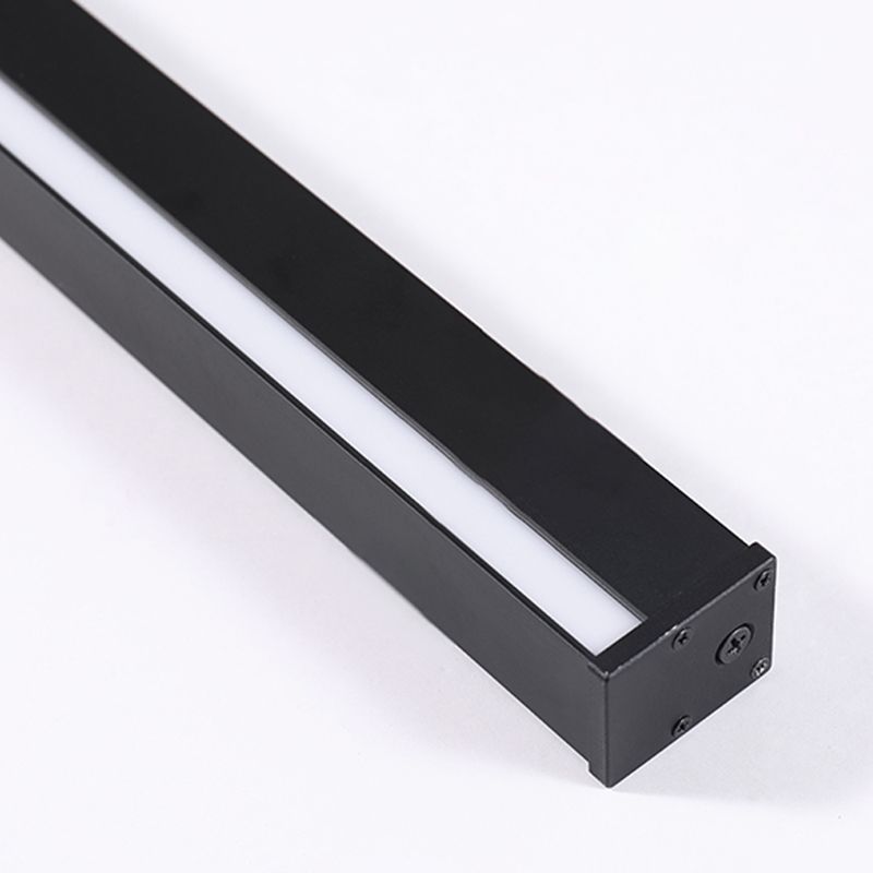 Linear Shape Metal Wall Light Modern Single Light Wall Mount Light Fixture in Black