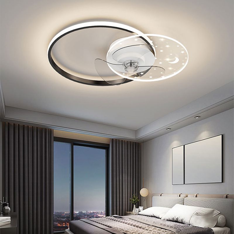 Modern Style Ceiling Fan Lighting Metal 2 Light Ceiling Fan Light for Restaurant