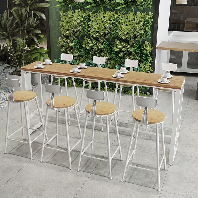 Modern Bar Table Rectangle Solid Wood Bar Table for Dining Room