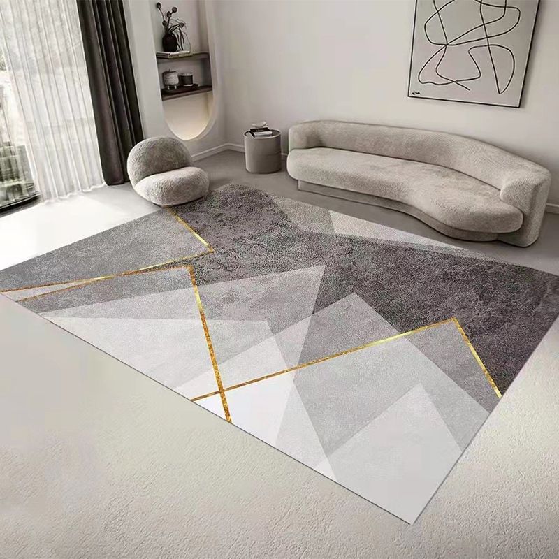 Hellbrauner Linie Teppich Polyester Moderner Teppich Waschbar Teppich für Wohnzimmer